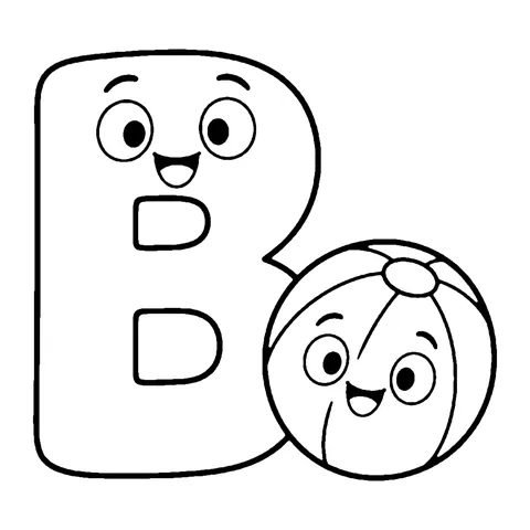 Letter B coloring page
