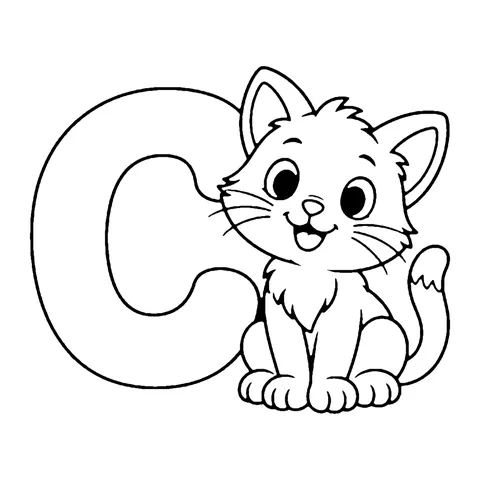 Letter C coloring page