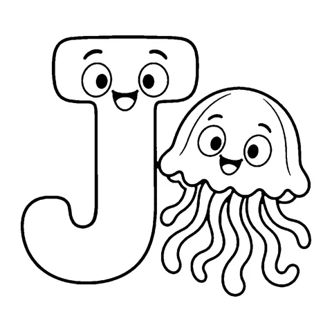 Letter J coloring page