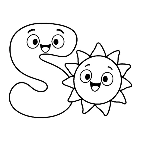 Letter S coloring page