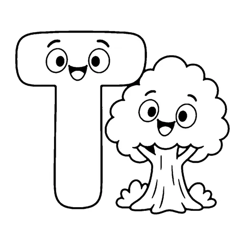 Letter T coloring page