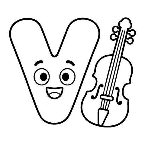 Letter V coloring page