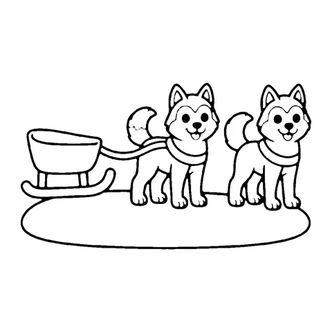 Dog Sled coloring page