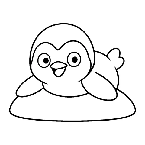 Sliding Penguin coloring page
