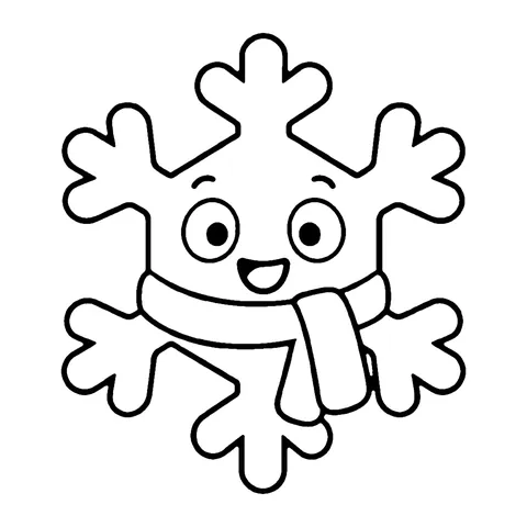 Snowflake with a Scarf coloring page