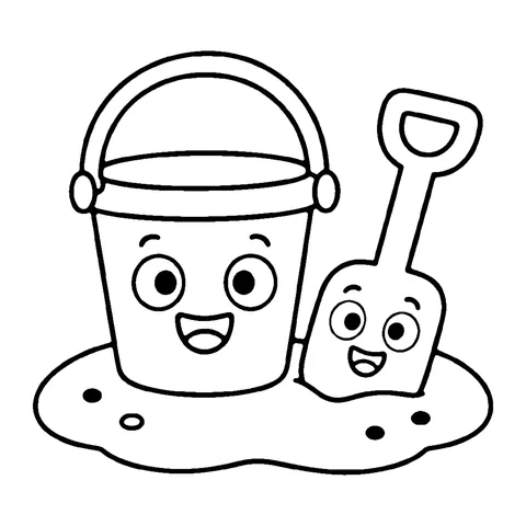 Bucket and Spade coloring page