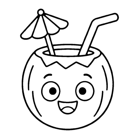 Coconut Drink coloring page