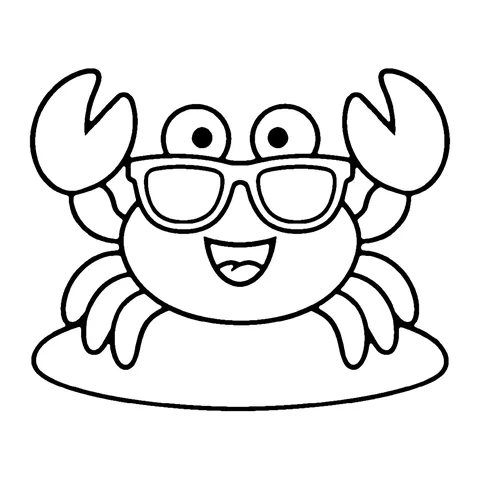 Crab in Sunglasses coloring page