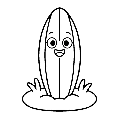 Surfboard coloring page