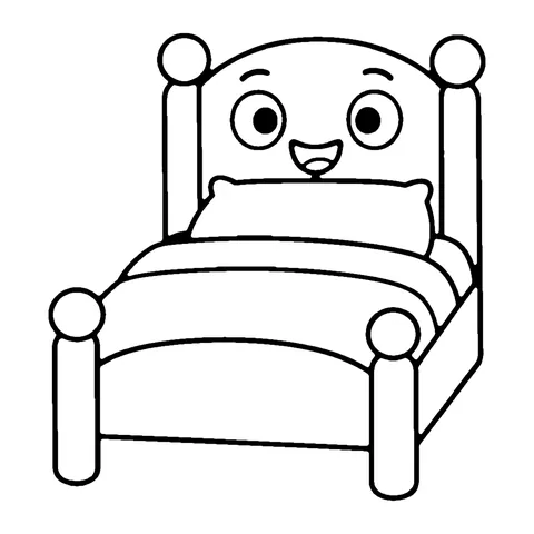 Cozy Bed coloring page