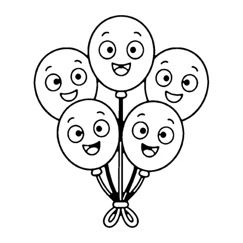 Birthday Balloons coloring page