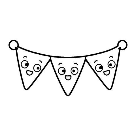 Birthday Bunting coloring page