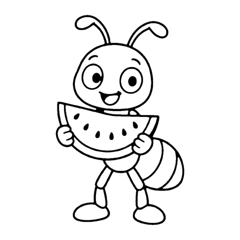 Ant Picnic coloring page