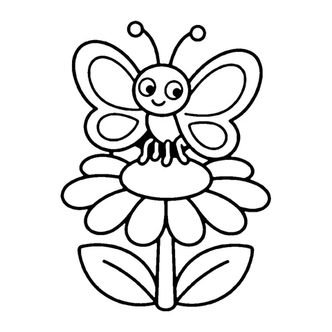 Daisy Butterfly coloring page