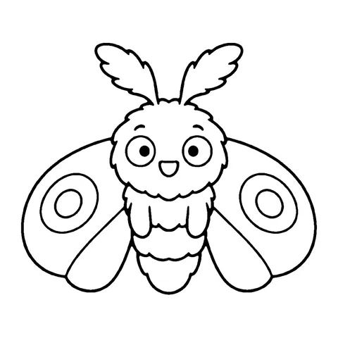 Fluffy Moth coloring page