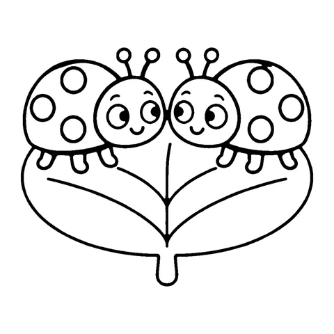 Ladybug Pair coloring page