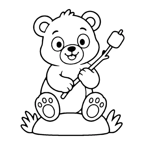 Marshmallow Bear coloring page