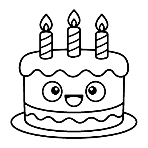 Birthday Cake coloring page