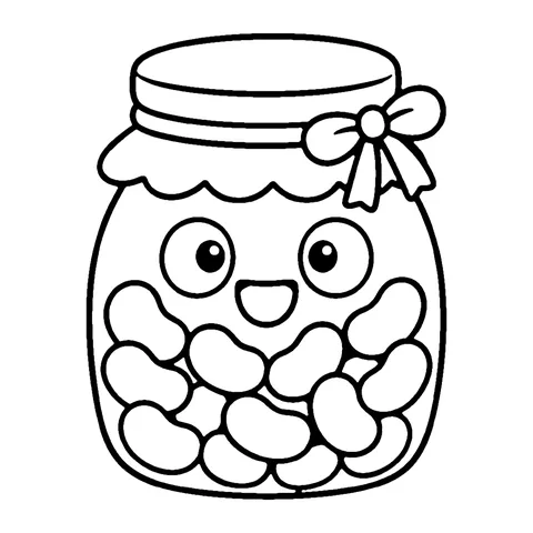 Jar of Jelly Beans coloring page