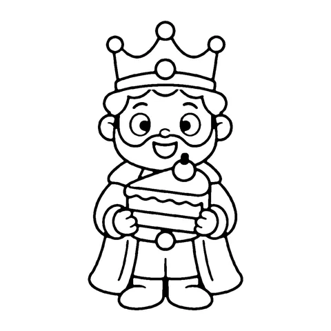 King with Cake coloring page