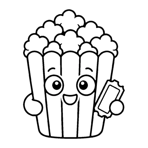 Circus Popcorn coloring page