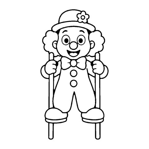 Stilt Walker Clown coloring page