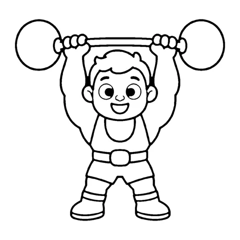 Strongman Lifting Weights coloring page