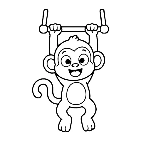 Trapeze Monkey coloring page