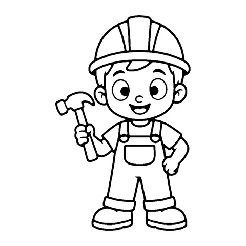 Builder coloring page