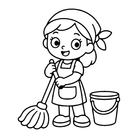 Cleaner coloring page