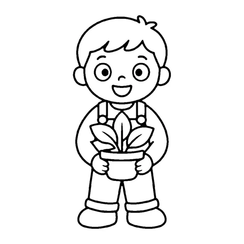 Gardener coloring page