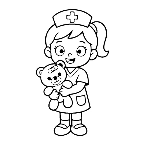 Nurse coloring page