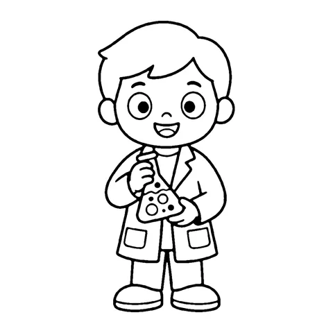 Scientist coloring page