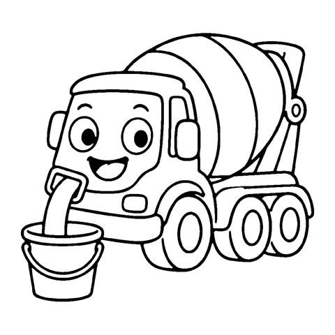 Cement Mixer Truck coloring page
