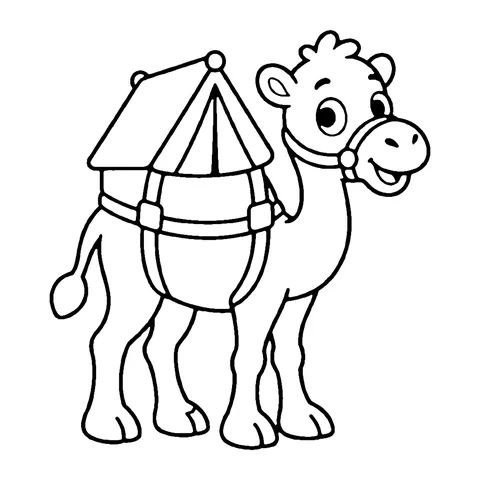Camel Ready for a Trip coloring page