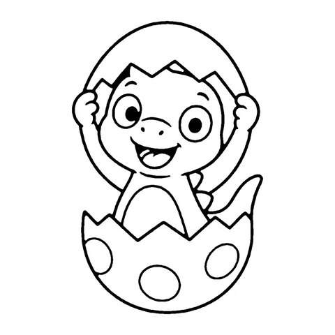 Baby Dinosaur in Egg coloring page