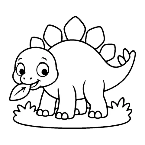 Baby Stegosaurus coloring page
