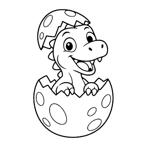 Dinosaur Egg Hatching coloring page