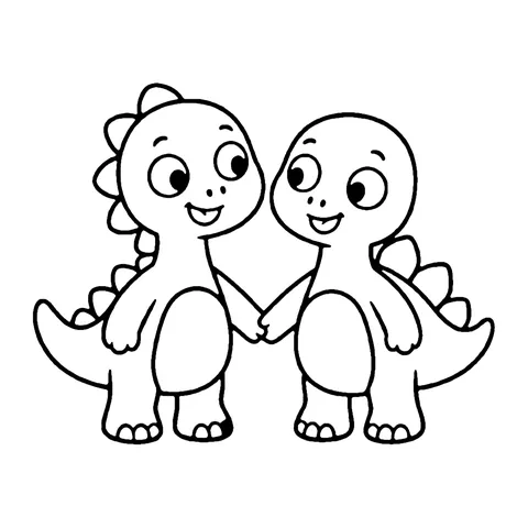 Dinosaur Friends coloring page