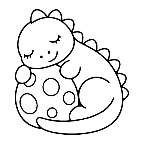 Sleepy Dinosaur coloring page