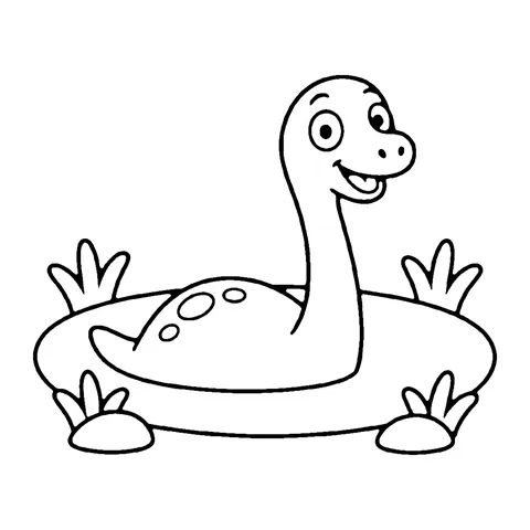 Swimming Dinosaur coloring page