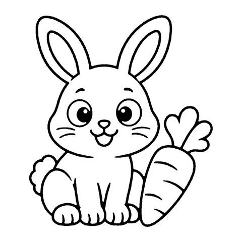 Bunny with Carrot coloring page