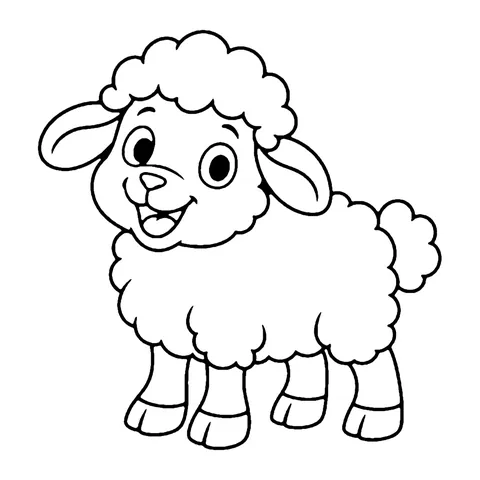 Fluffy Sheep coloring page
