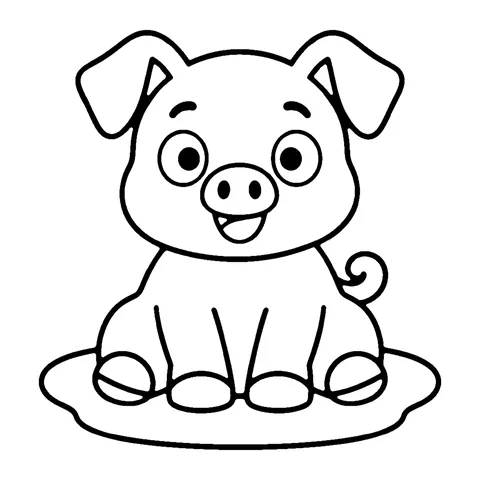Muddy Piglet coloring page