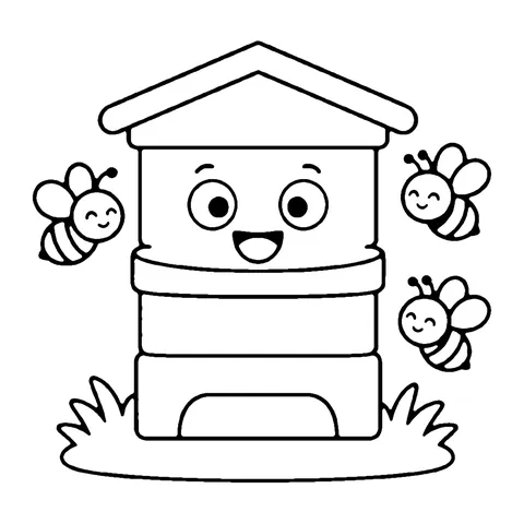 Beehive coloring page