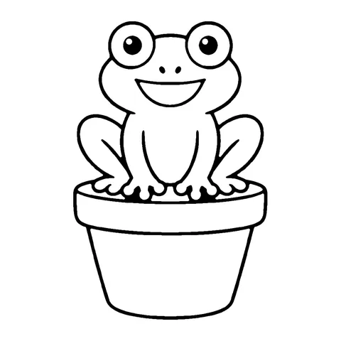 Flowerpot Frog coloring page