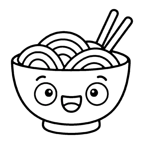 Bowl of Noodles coloring page