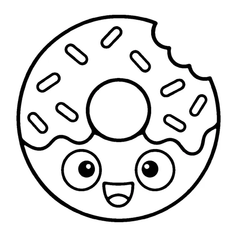 Donut coloring page