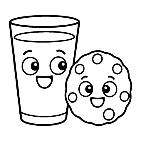 Milk and Cookie coloring page