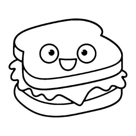 Sandwich coloring page